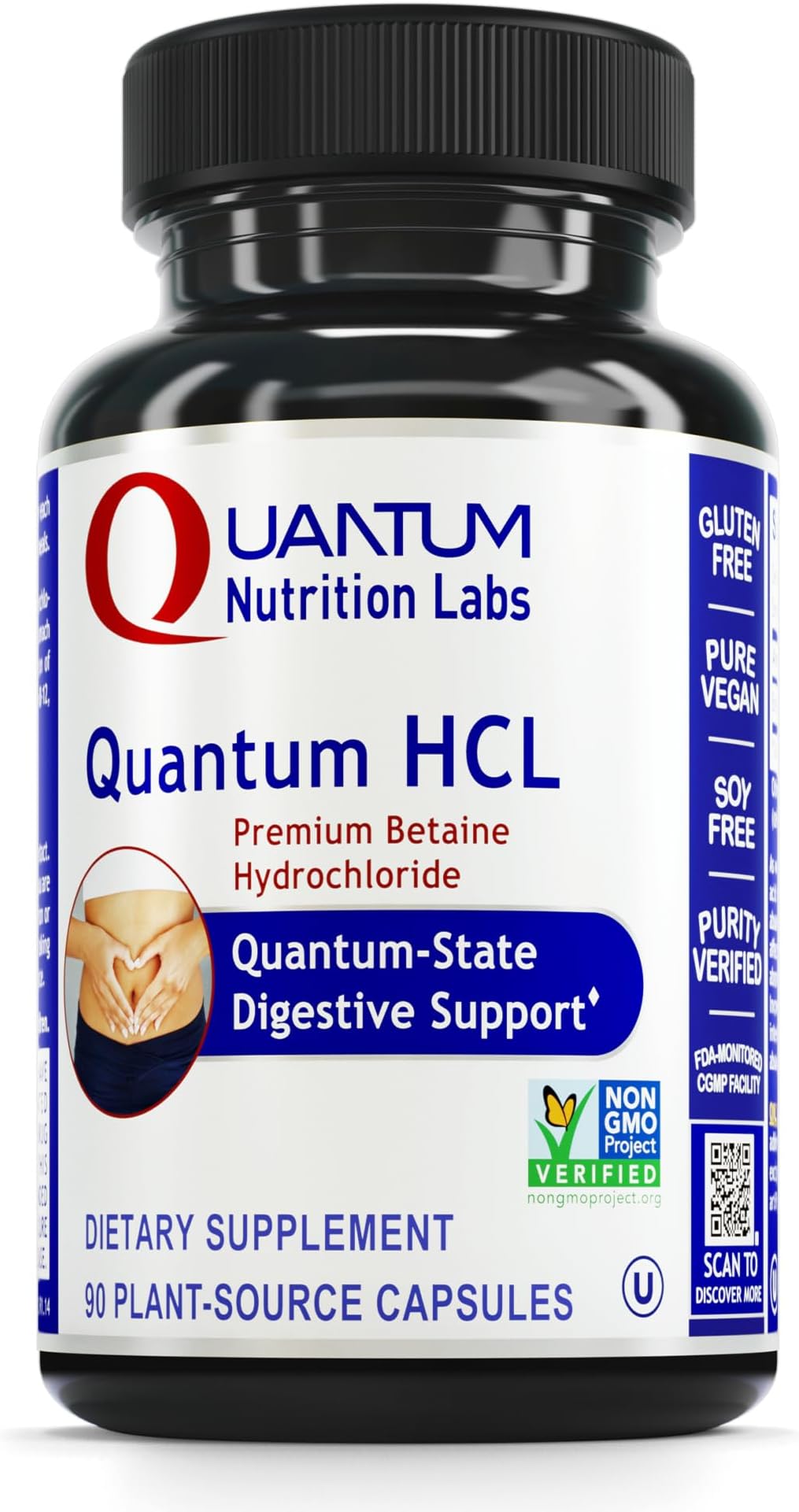 Quantum Nutrition LabsHCL - -State Digestive and Detoxification Support* - 90 Vegetarian Capsules (Betaine Hydrochloride Acid Caps)