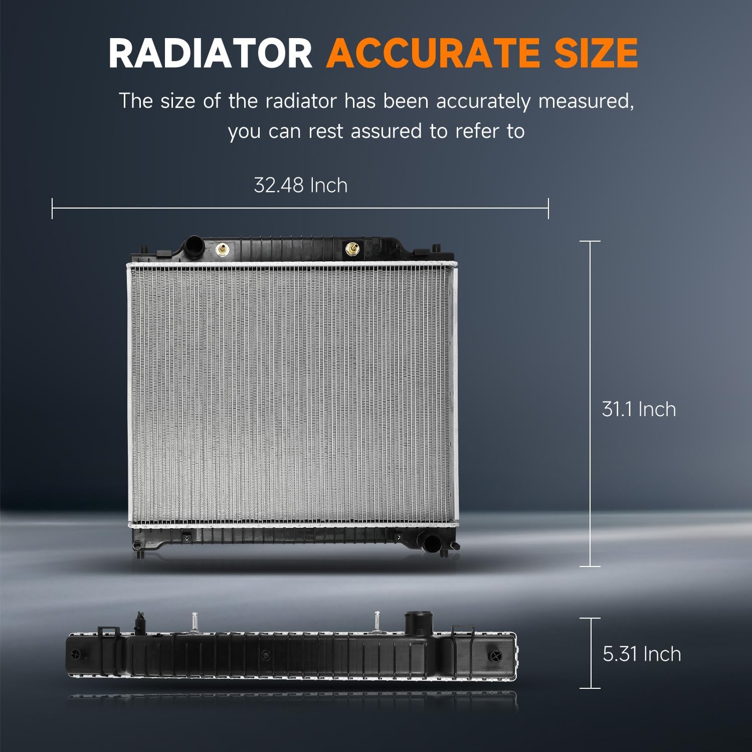 OCPTY CU1994 Engine Radiator Replacement for 2003 Ford E-150 4.2L 2003-2014 Ford E-150 4.6L 2003 Ford E-150 Club Wagon 4.2L 2003-2005 Ford E-150 Club Wagon 4.6L, 6C2Z8005BA,FO3010171