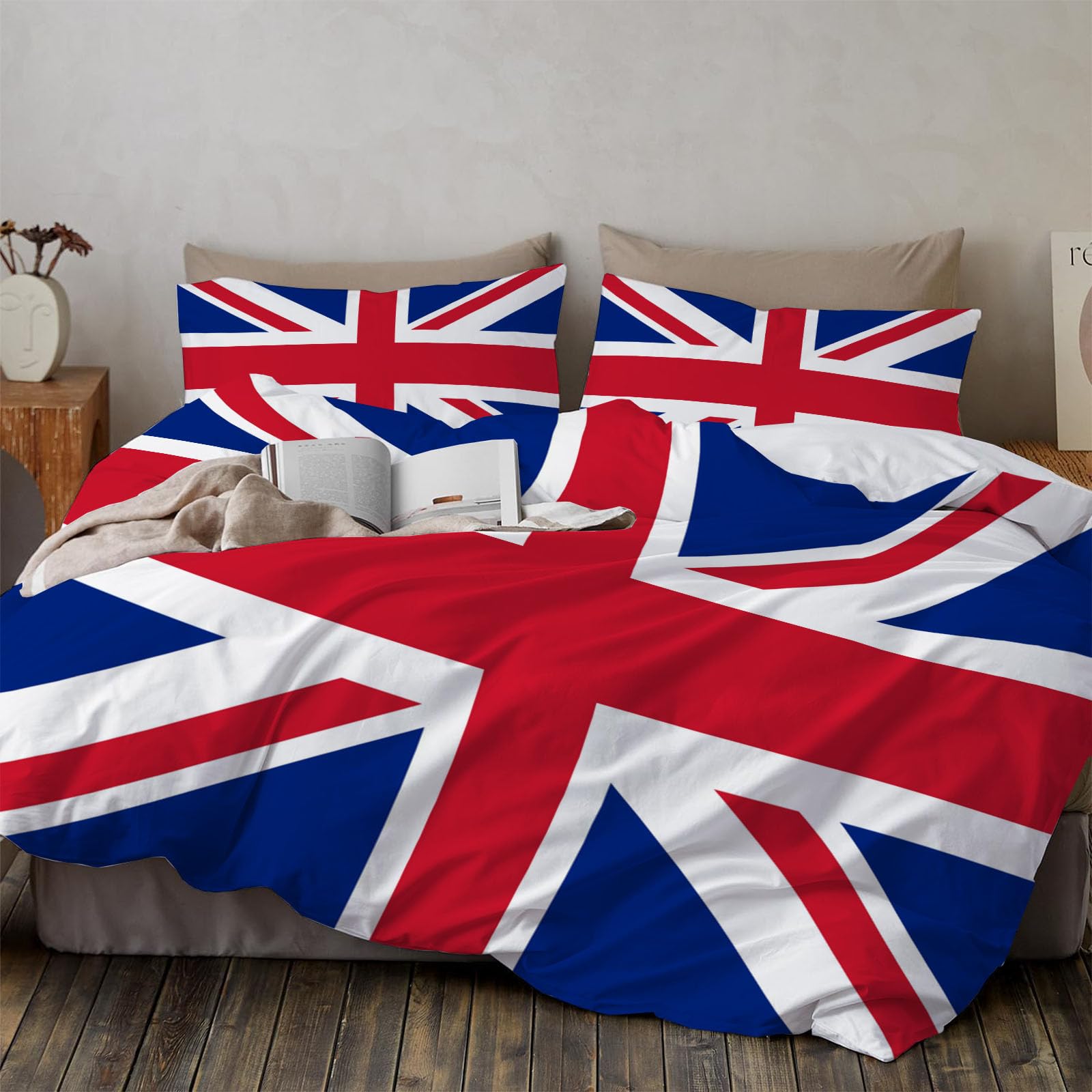 Housse de Couette Royaume-Uni 140x200 Parure de Lit Patriotique