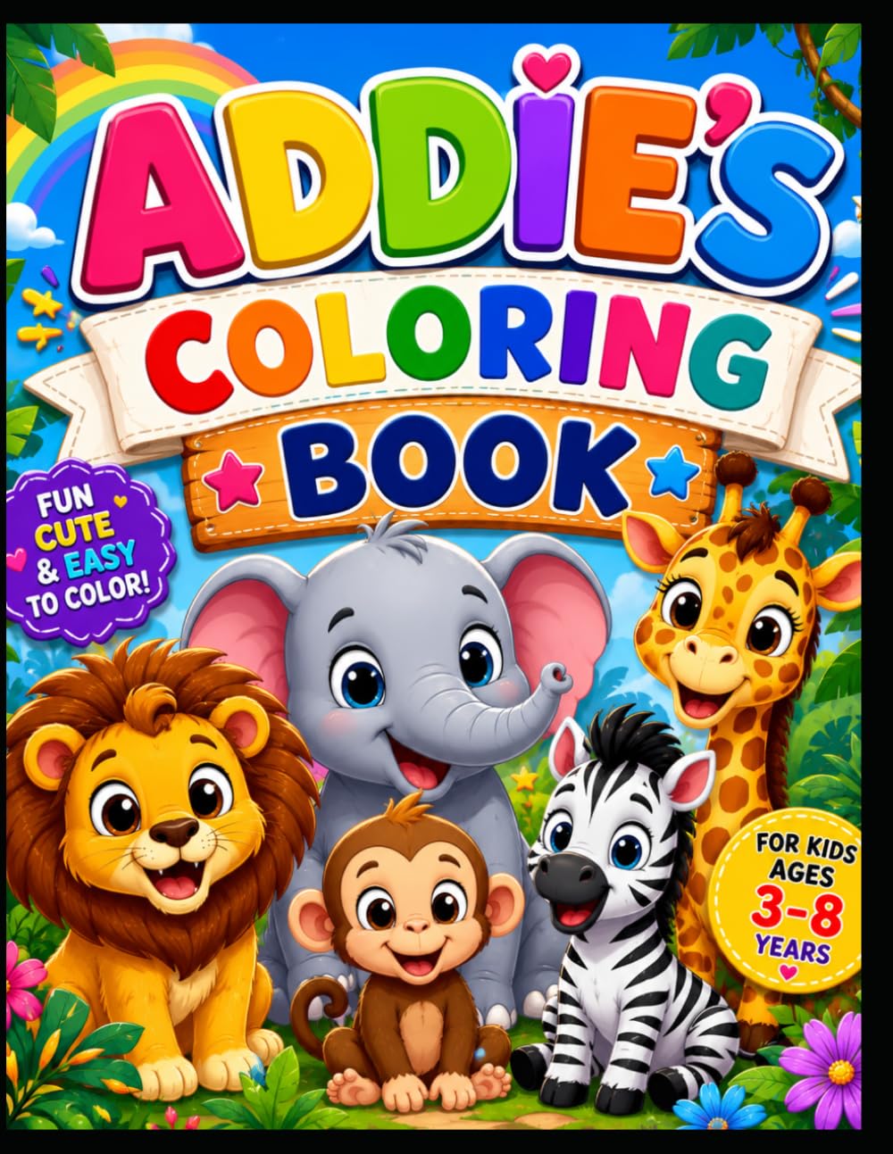 ADDIE'S COLORING BOOK (ANIMALS): Learn, Color, and Explore Amazing Safari Animals