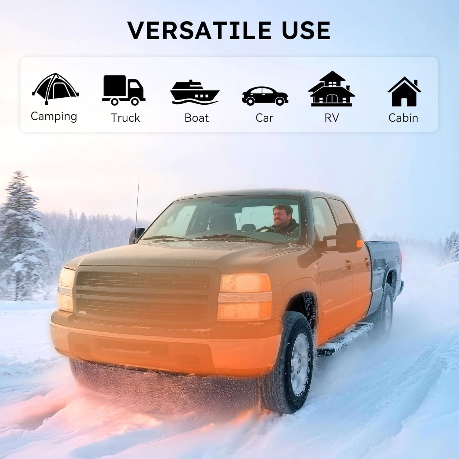 Diesel Heater 12V, Portable Diesel Heater 8KW with Remote Control, 1.32 Gal Fuel Tank Visible Fuel Level Diesel Heaters, Fast Heating for Camping Parking Garage RV Truck Boat Van Car Tent
