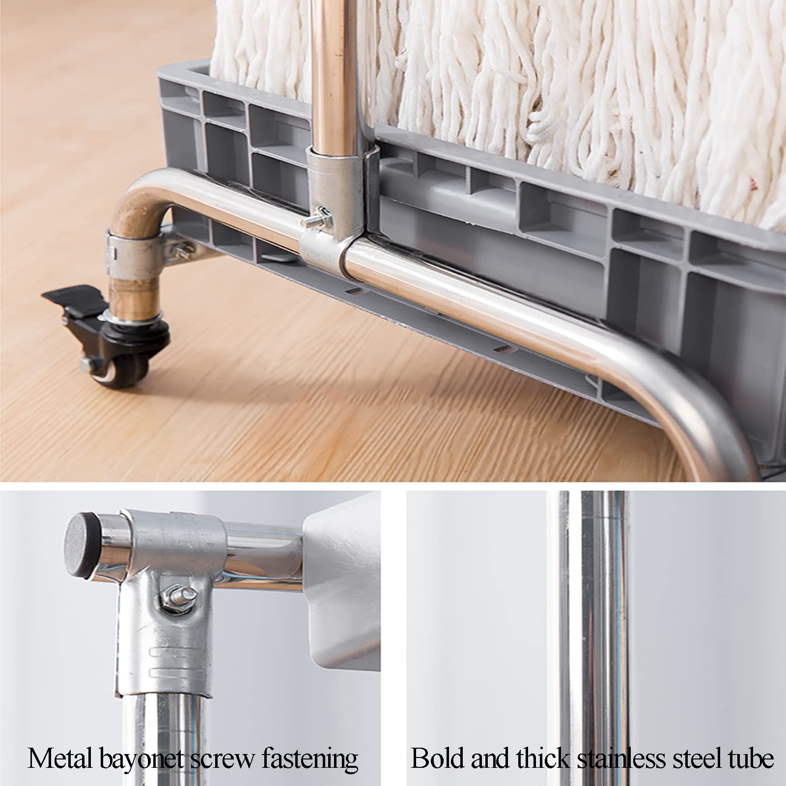 Praktischer Ständer Für Besen Und Mopps, Beweglicher Besen- Und Mopphalter, Reinigungswagen Mit Turm, Mopphalter, Schirmständer, Halterung Für Nasse Mopps, Beweglicher Ge,5slots