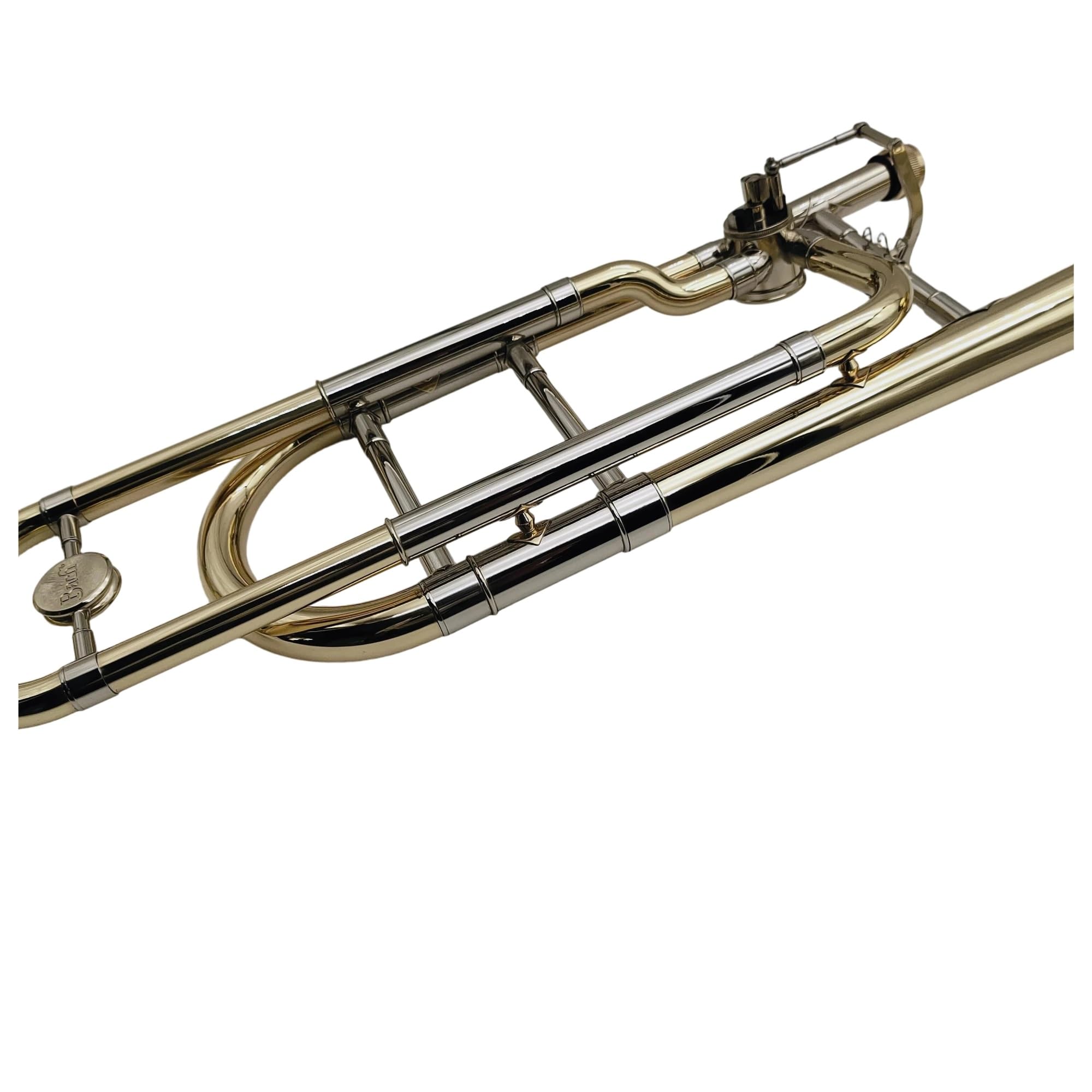 Puzon Dla Początkujących Puzon Tenorowy Bb F Mosiądz Lakierowany Pozłacany, Profesjonalny Instrument Muzyczny Z Etui Na Ustnik