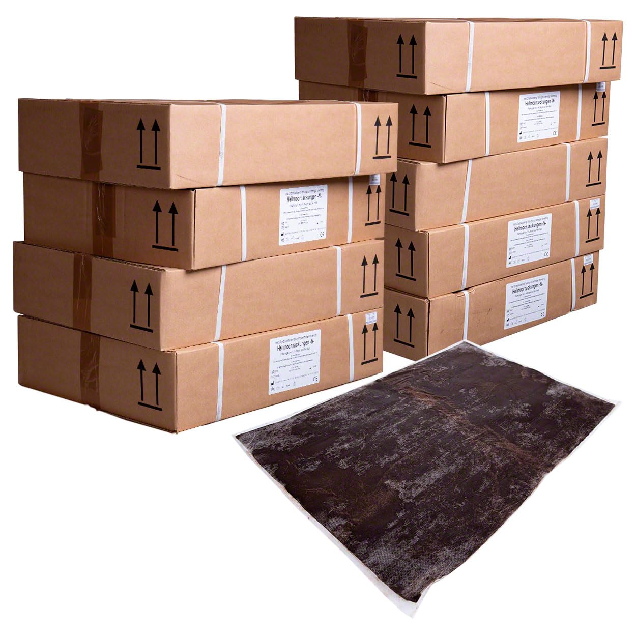 180 x Moor-Einmalpackungen, 60x40 cm, 1000 g, 20 Stück/Karton, Preis/Stück