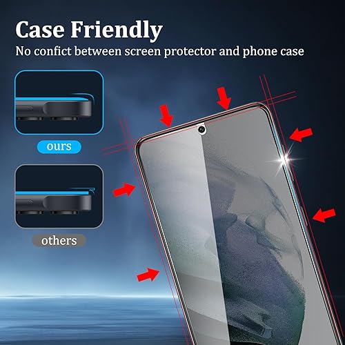 Miniatura 31 de Paquete de 2 protectores de pantalla de privacidad para Samsung Galaxy S21 FE, película de vidrio templado, dureza 9H, arañazos, claridad HD
