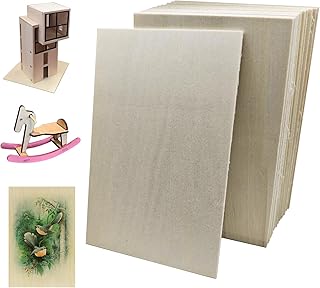 20 Pcs Poplar Plywood Sheets,Unfinished Thin Wood Sheet for Laser Cutting,Wood Burning,Painting, Model Making(150x100x2mm)