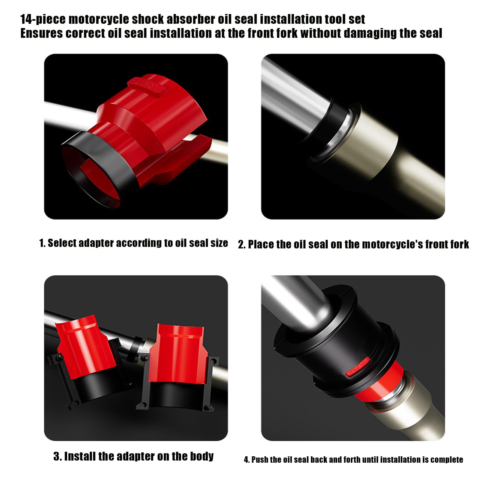 Attrezzo Per Guarnizioni Set Rimozione Tenute Ammortizzatori | Attrezzatura Antiscivolo per Ammortizzatori e Guarnizioni Olio Per Manutenzione Moto Offroad Garage Officina Casa