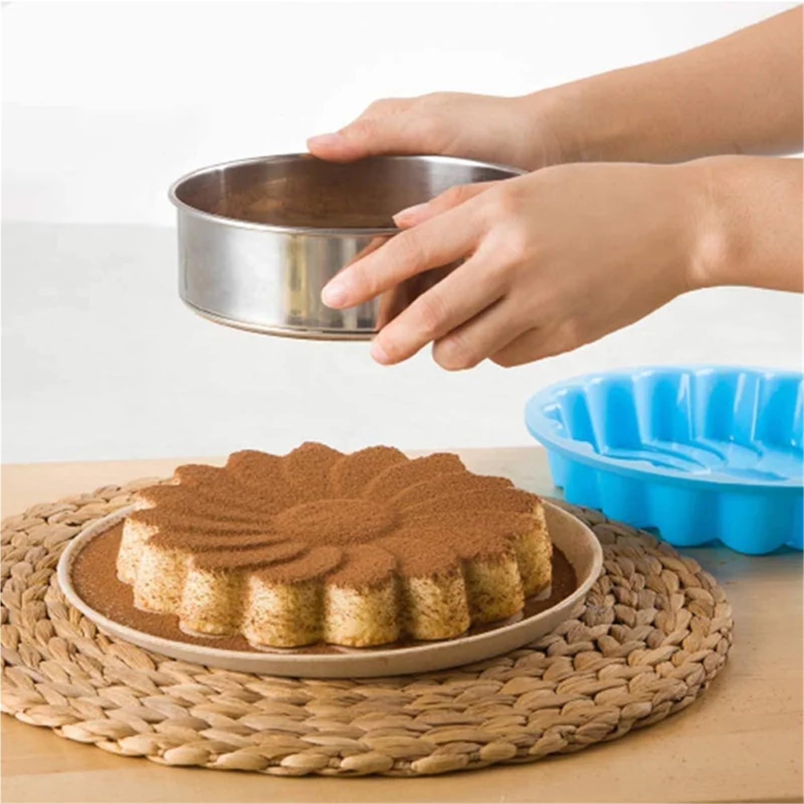 Mehlsieb-Set aus 304 Edelstahl, 2 Stück, 25 cm, robuste Backutensilien, perfekt zum Sieben von Mehl, Zucker und Kuchenzutaten, unverzichtbares Küchenzubehör