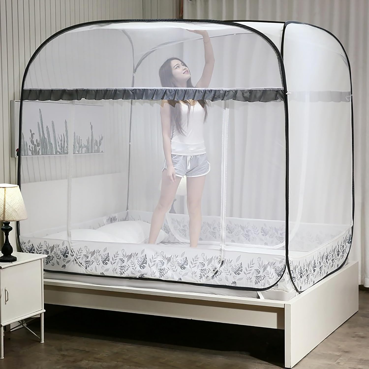 Mosquitera portátil de Viaje, Plegable, para Acampar, con Fondo antimosquitos (1,8 m)