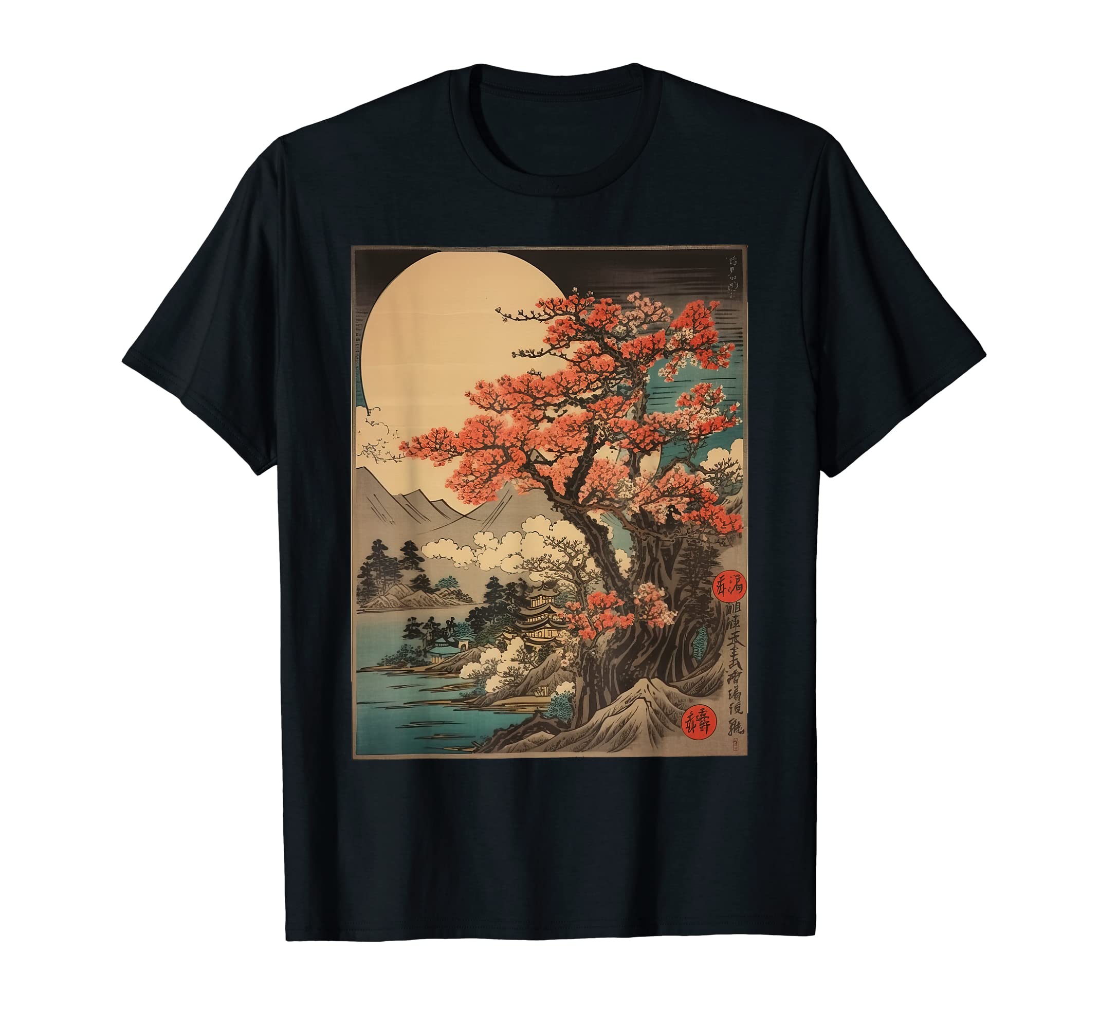 Cherry Blossom Woodblock Tee Japanese ArtVintage Cherry Blossom Woodblock Tee Japanese Graphical Art T-Shirt