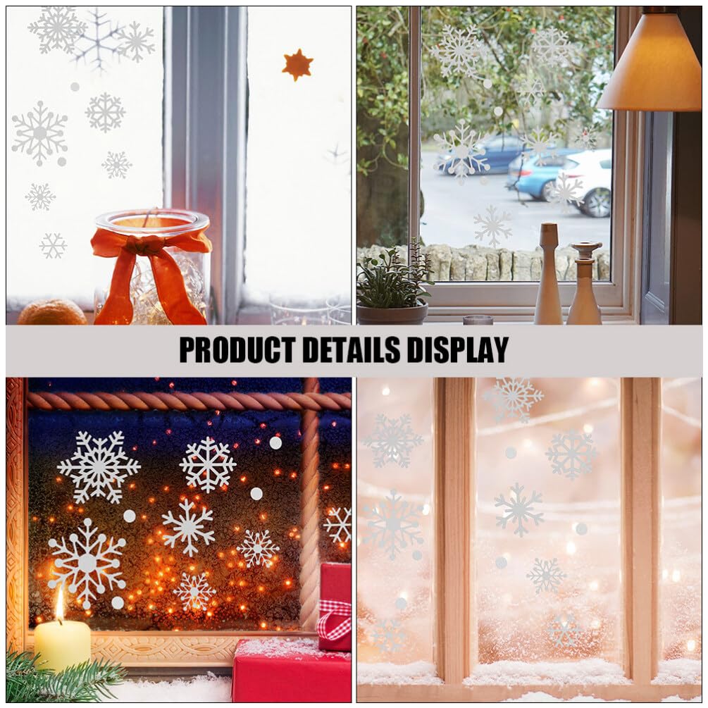 BESTonZON 5blätter Schneeflocken Sticker für Fensterdekoration Weihnachts Fensteraufkleber aus Selbstklebendem Material Weihnachtsdeko Schneeflocken für Glasfenster Festliche