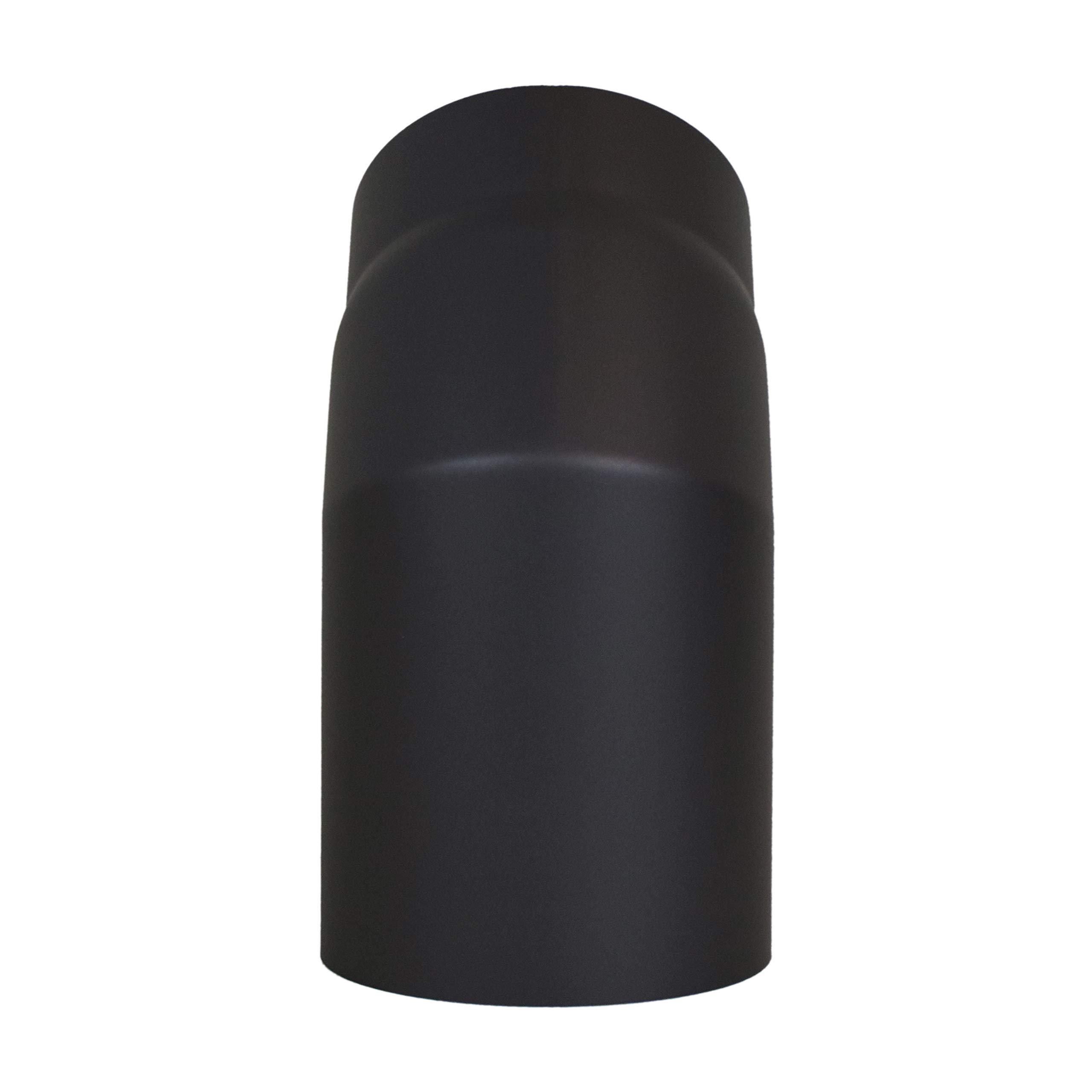 LANZZAS Kachelpijp boog 0-90 graden verstelbaar met deur, in diameter, DN 150 mm, kleur: zwart-metallic - meer buizen uit ons assortiment, vindt u hier