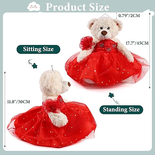 Miniatura 2 de Muñeca de quinceañera con vestido de membrillo con vestido, decoraciones de quinceañera para regalos de niñas, OSO de peluche para 15 años con