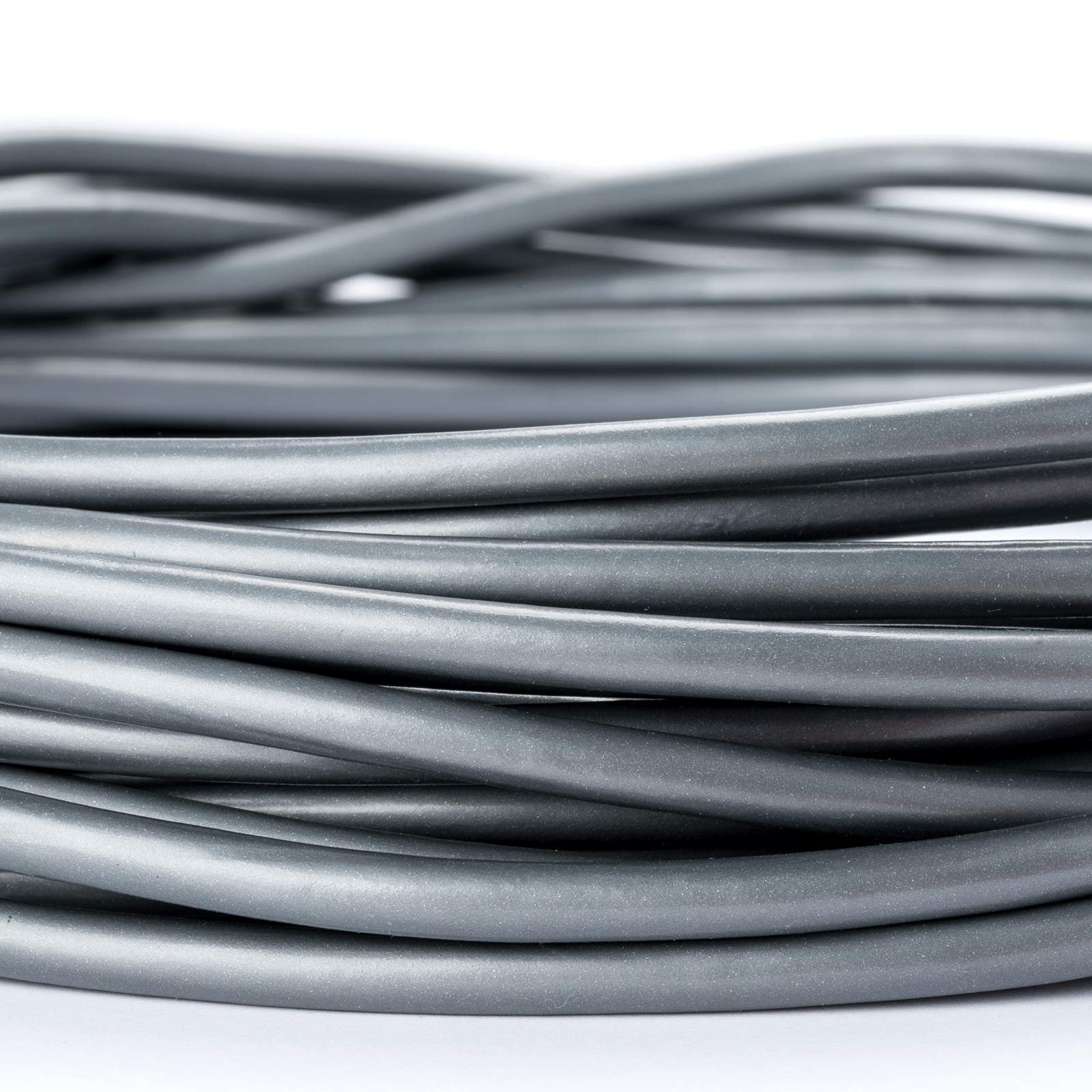 Zuleitung H03VV-F 3 x 0,75mm PVC isolierte Rundleitung Leuchtenkabel Lampenkabel Kabel Anschlusskabel (10m, silber)