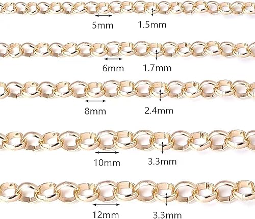 Vista 11 de N/C Cadenas de aluminio de 15 pies de eslabones de perlas de imitación, cadena de eslabones trenzados, cadenas de cable cruzado con colgante de 0