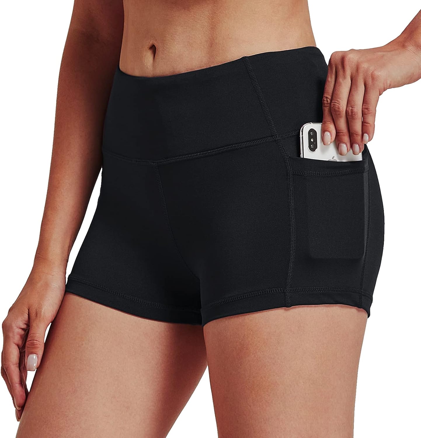 Women's 8" /5" /2" High Waist Biker Shorts with Pockets Yoga Workout Running Bike Athletic Compression Shorts