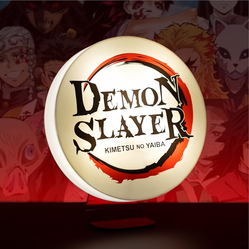 Paladone Demon Slayer Logo Light - Officially Licensed Kimetsu No Yaiba Freestanding or Wall Mountable Desk Light, Anime Lover Gift