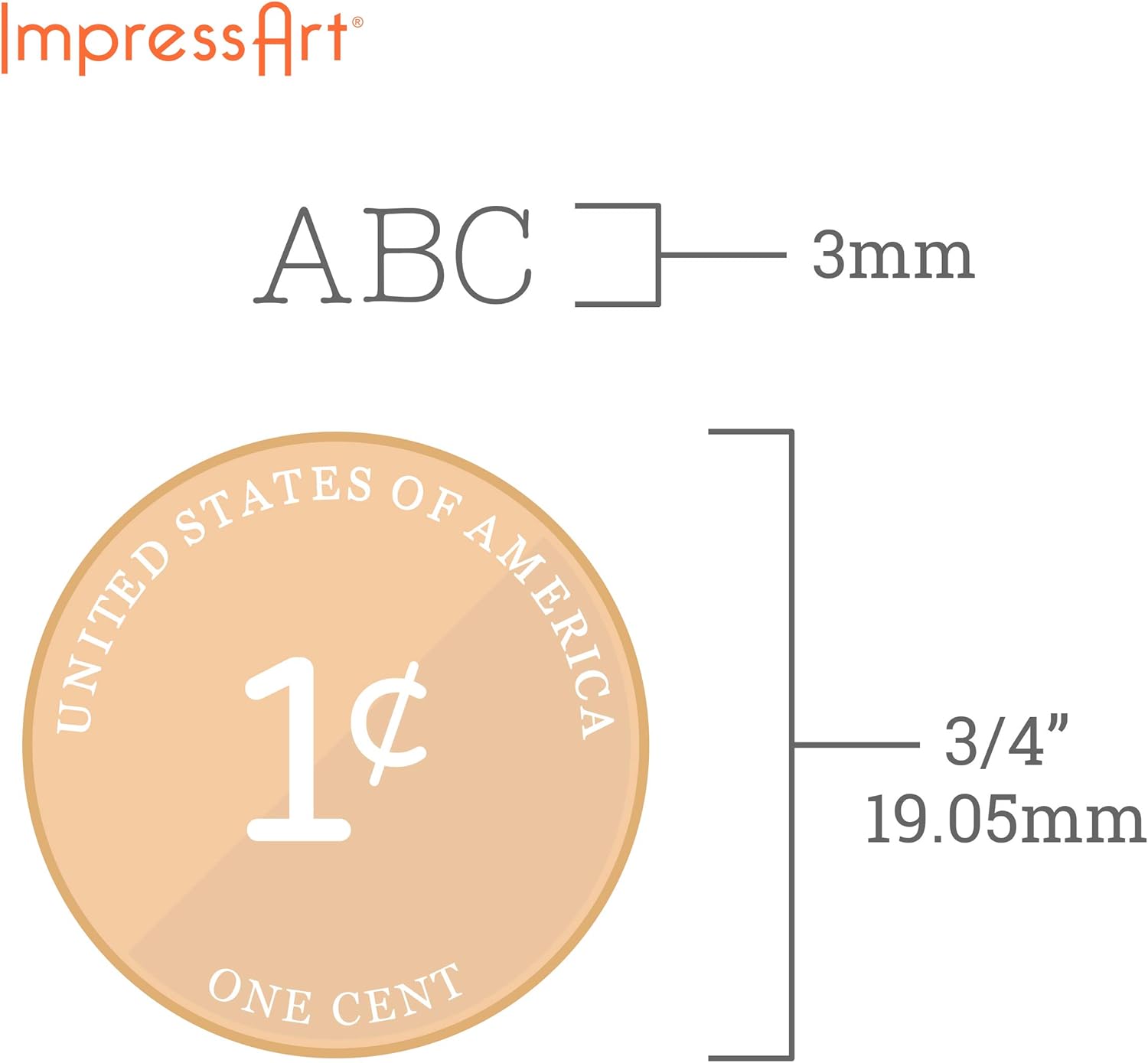 ImpressArt - Basic Typewriter Uppercase 3mm Metal Stamp Letter Set for Metal Stamping Projects and Jewelry Stamping