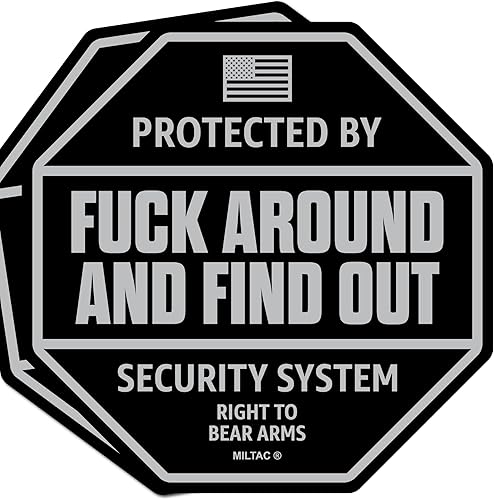 Adhesivo FAFO - Letrero de seguridad FAFO Advertencia [Paquete de 2] Protegido por Decal Fuck Around and Find Out para camión, ventana | Pegatinas