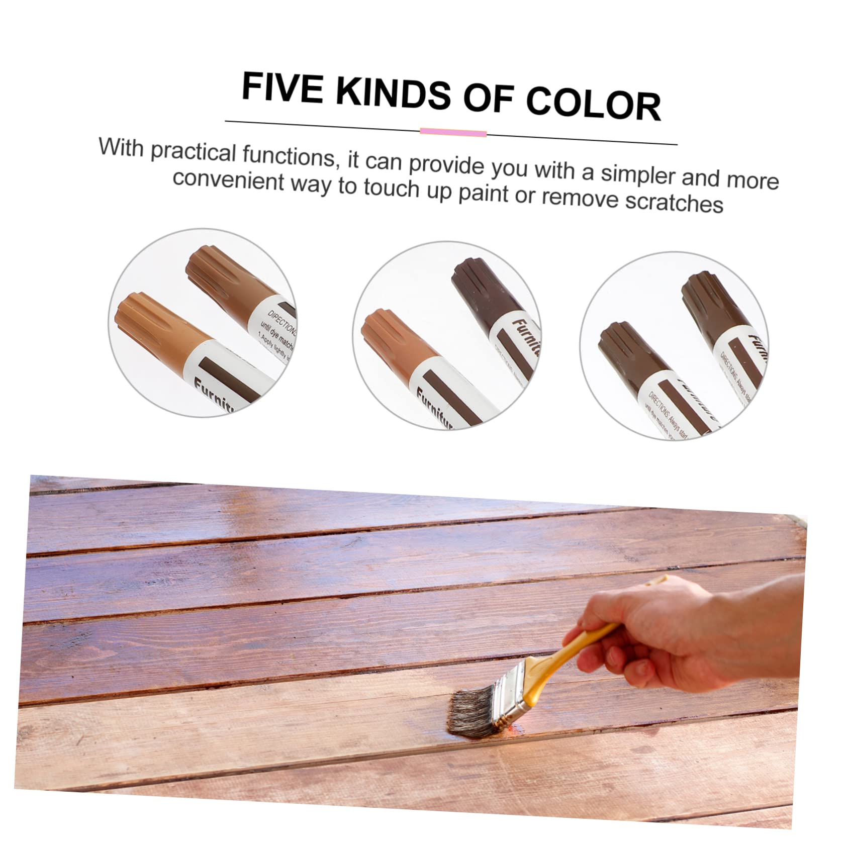 Beavorty 10pcs Touch up Paint Pen Color Touch up Pen Marker Pens Paint Pens Wood Marker Pen Furniture Repair Kit Furniture Restoration Multifunction Plastic Pen Holder Paint Shedding
