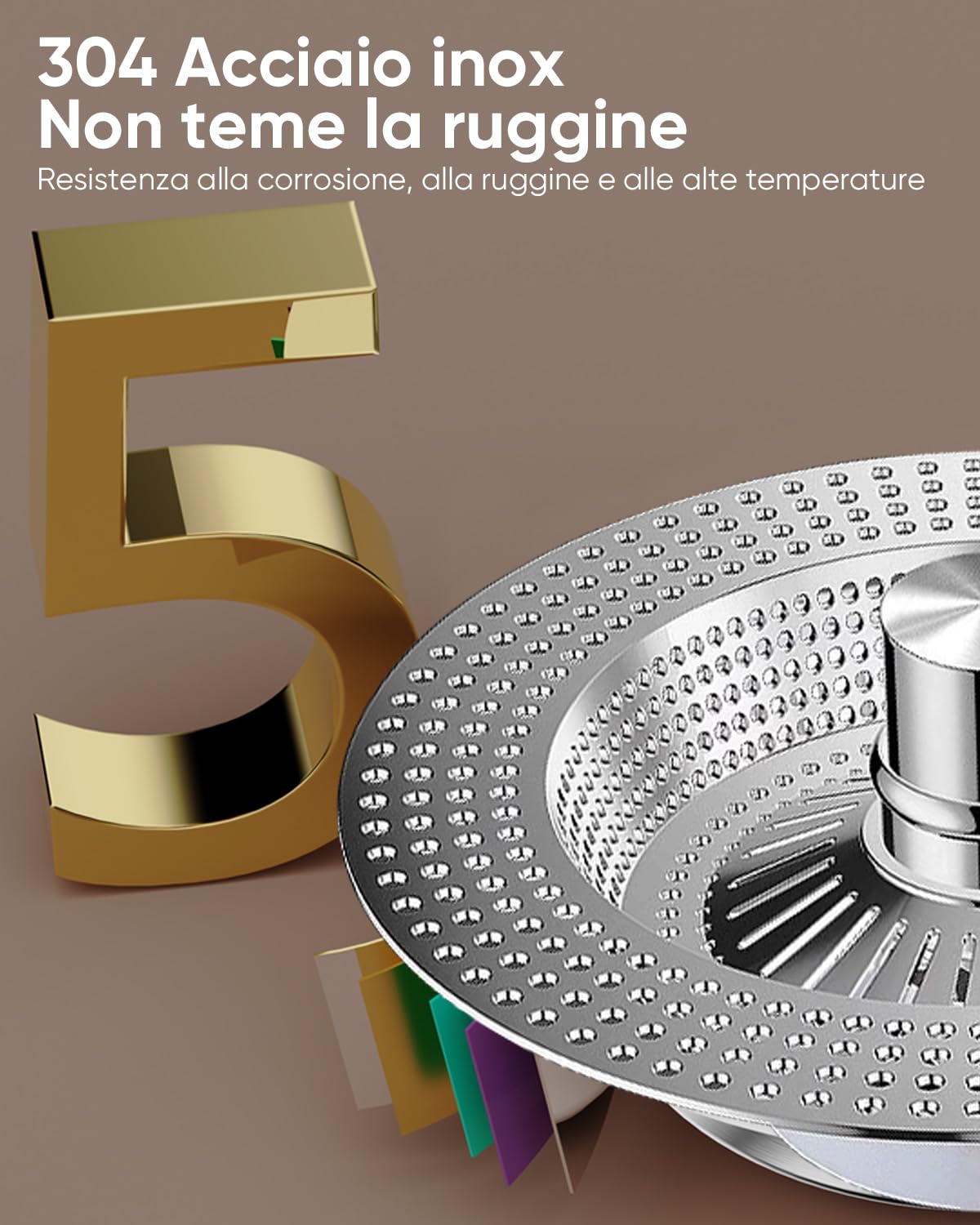 Tappo lavandino cucina e filtro lavandino combinato, 3 in 1 tappo lavello cucina in acciaio inox e filtro lavandino cucina per scarichi standard, protezioni ideali per il scarico lavandino cucina