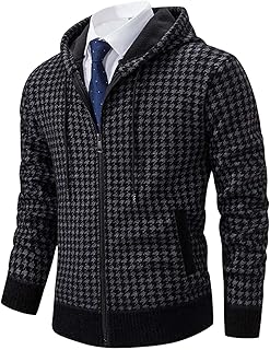 Duohropke Cardigans for Men Long Sweat Jacket with Zip Men's Jacket Sweater Leisure Winter Jacket Hiking Jacket Softshell Jacket Autumn Leisure Jacket Windbreaker Jackets