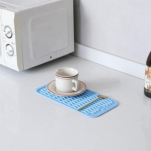Miniatura 131 de Tapete de silicona para secado de platos para múltiples usos, fácil de limpiar, ecológico, resistente al calor, tapete de silicona para encimera