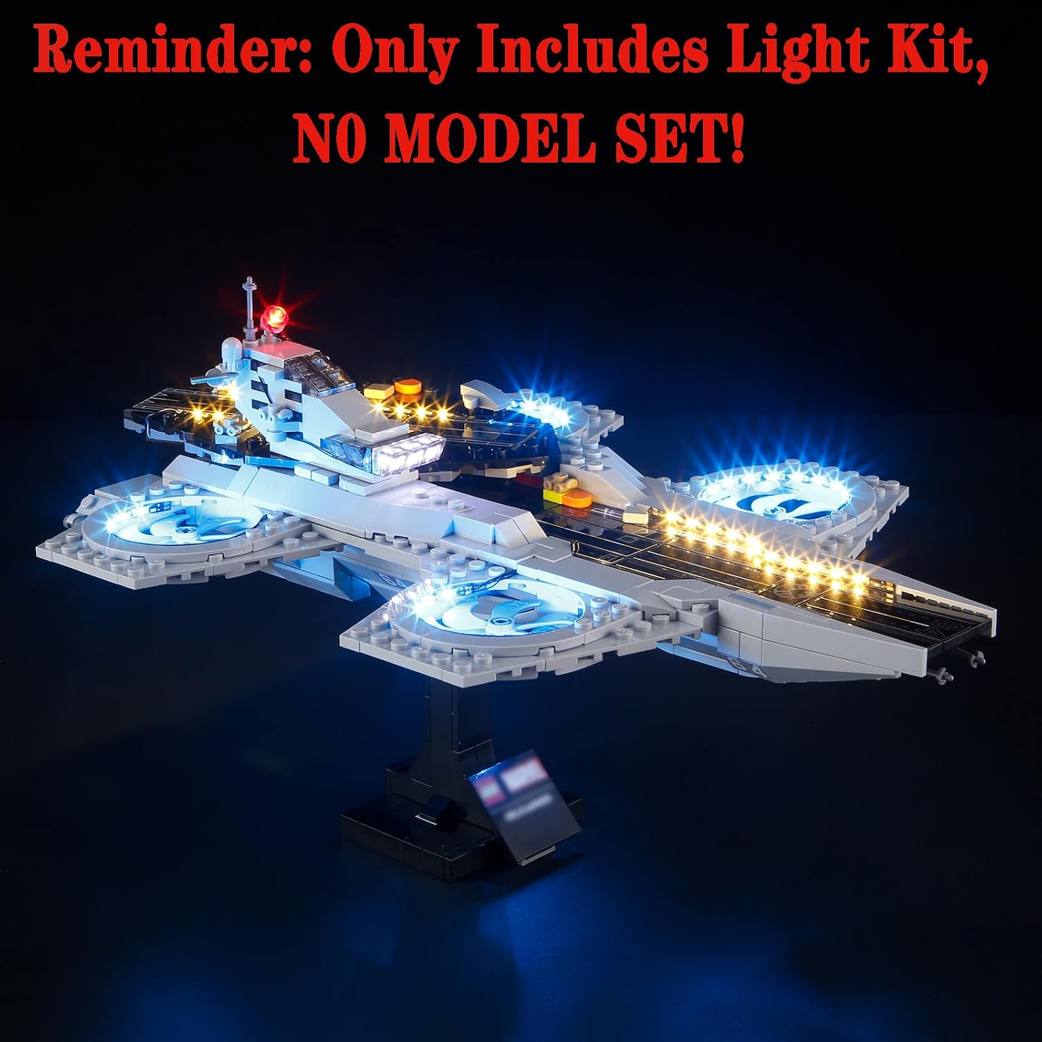 LED Light Set Compatible with Lego 76295 The Avengers Helicarrier Building Blocks Model - Model Set NOT Included