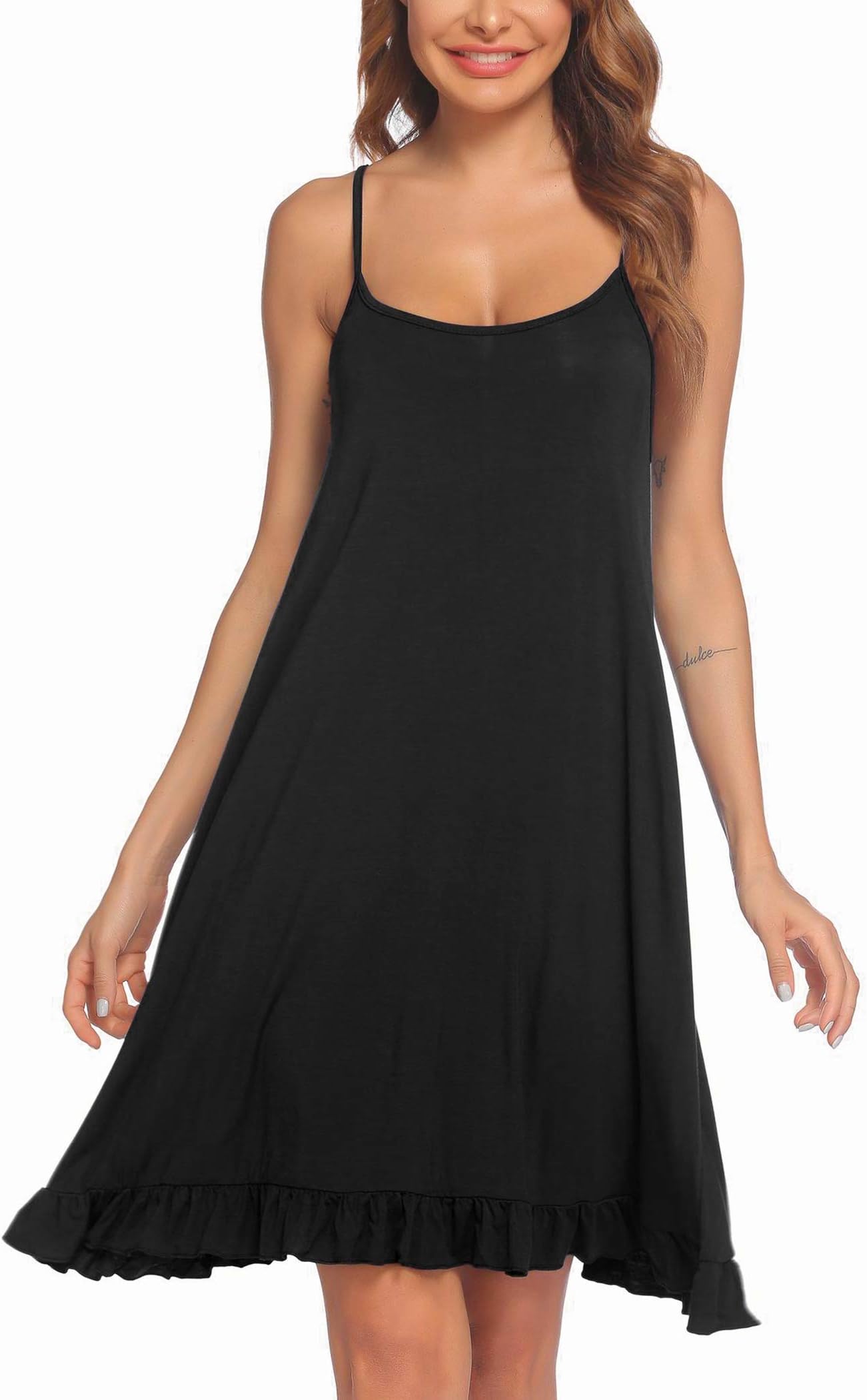 Nightgown for Women Sleeveless Sexy Nightdress Loose Nightshirt Spaghetti Strap Short Chemise Pajama Dress S-XXL