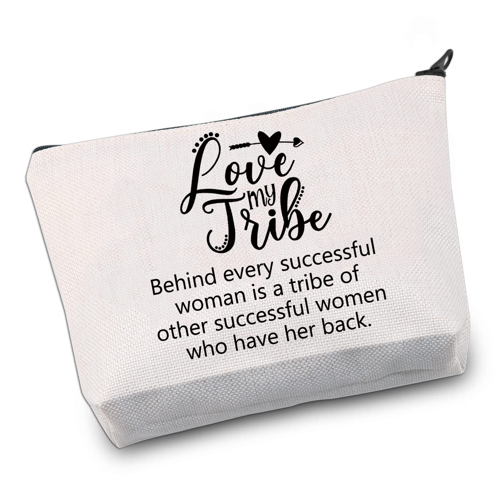 VAMSIITribe Makeup Bag Love My Tribe Gifts for Friend Trip Gifts Weekend Cosmetic Travel Zipper Pouch Bag for Women (Tribe bag)