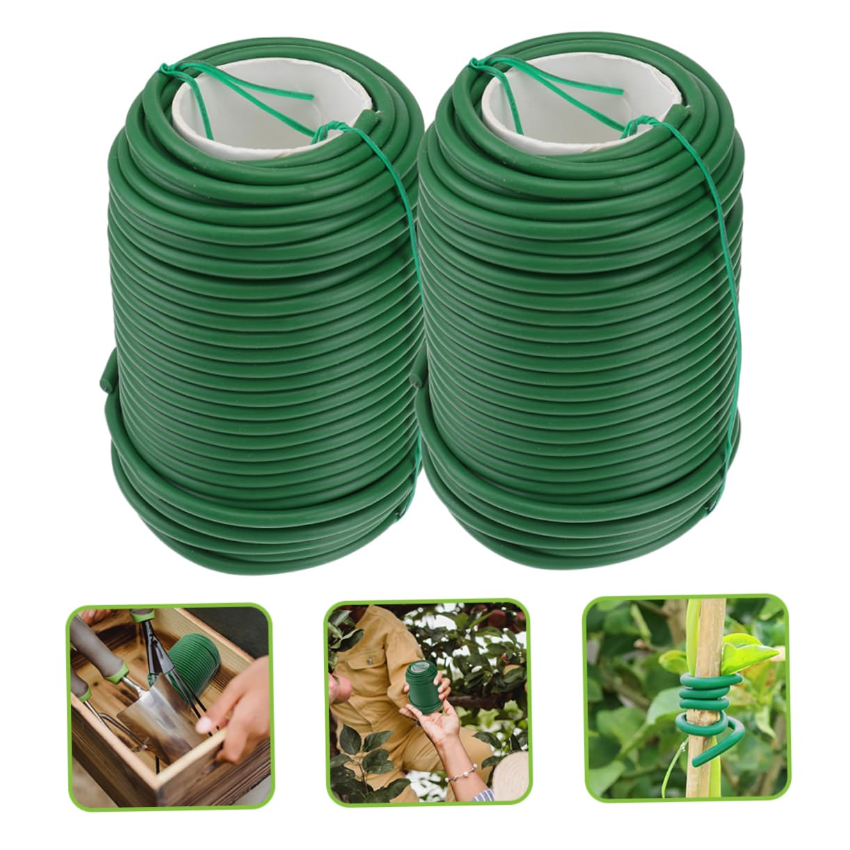 2 Rollen Pflanzenbinder Gartendrahtbinder 3,5mm x 20m Flexibel Wiederverwendbar Hautfreundlich Für Gartenpflanzen Kletterpflanzen Befestigungsband