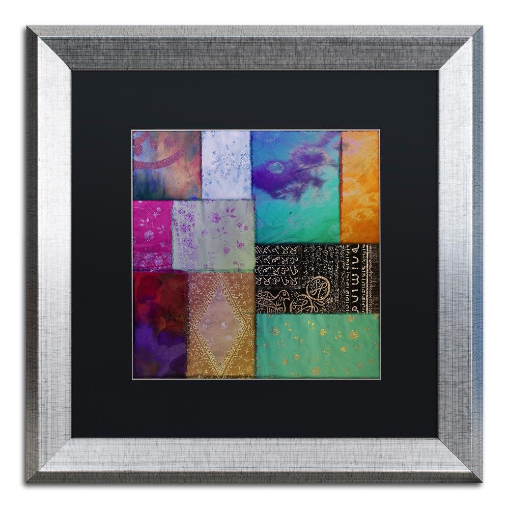 Afrikan Batik I by Color Bakery, Black Matte, Silver Frame 16x16-Inch