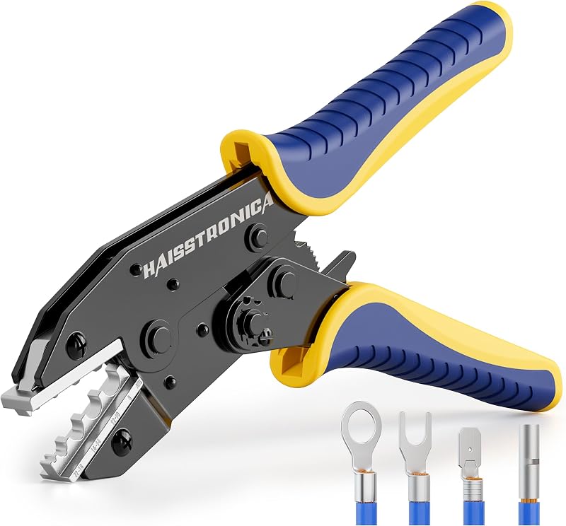 haisstronica Crimping Tool for Non-Insulated Terminals, AWG 22-8, HS-7327