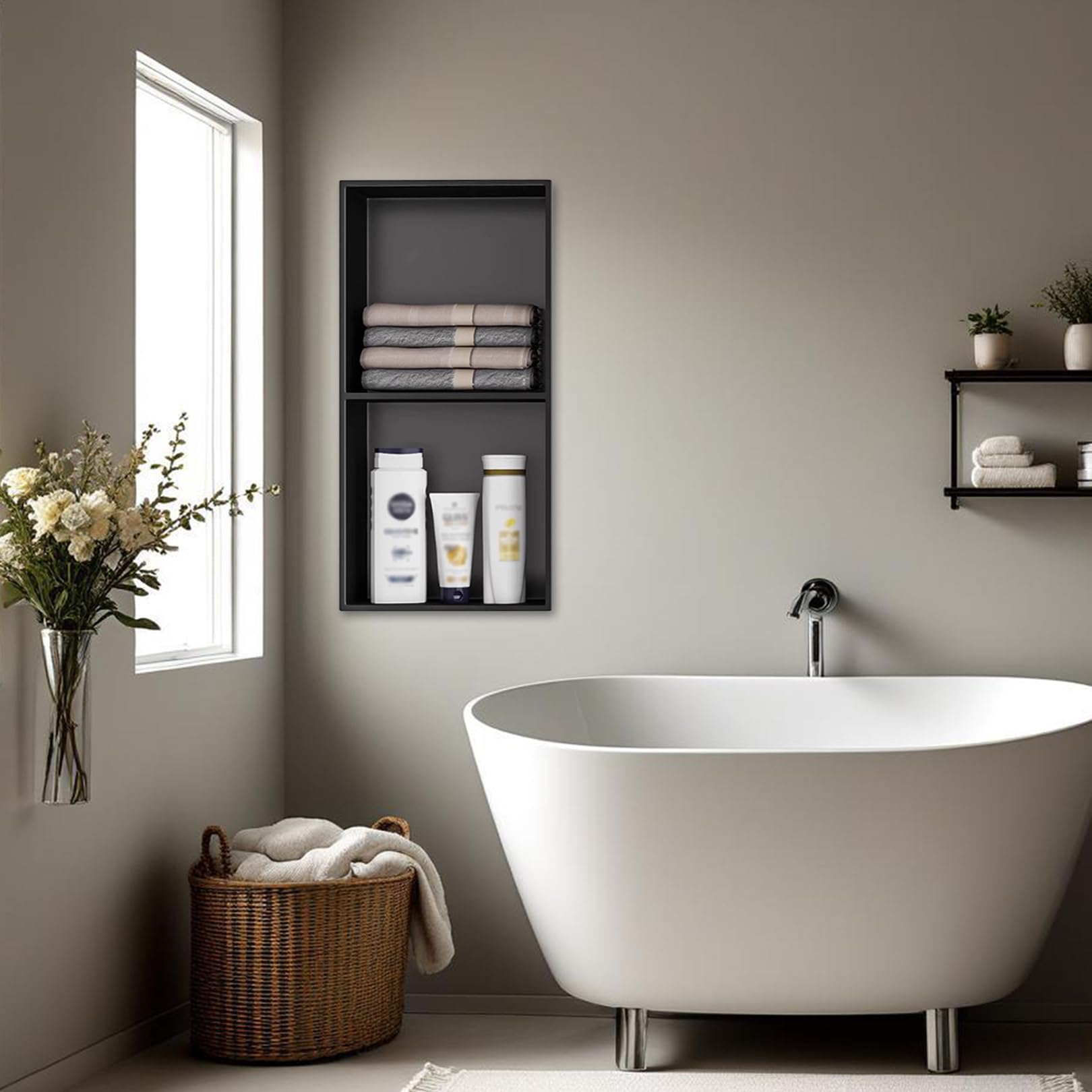 Niche de rangement encastrée en acier inoxydable étanche pour votre salle de bain