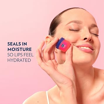 Vaseline Lip Therapy Rosy Lips Tin + Mini Jar Set Rose-Scented Tinted Lip Balm with Vitamin E for Soft, Smooth, Glossy Lips