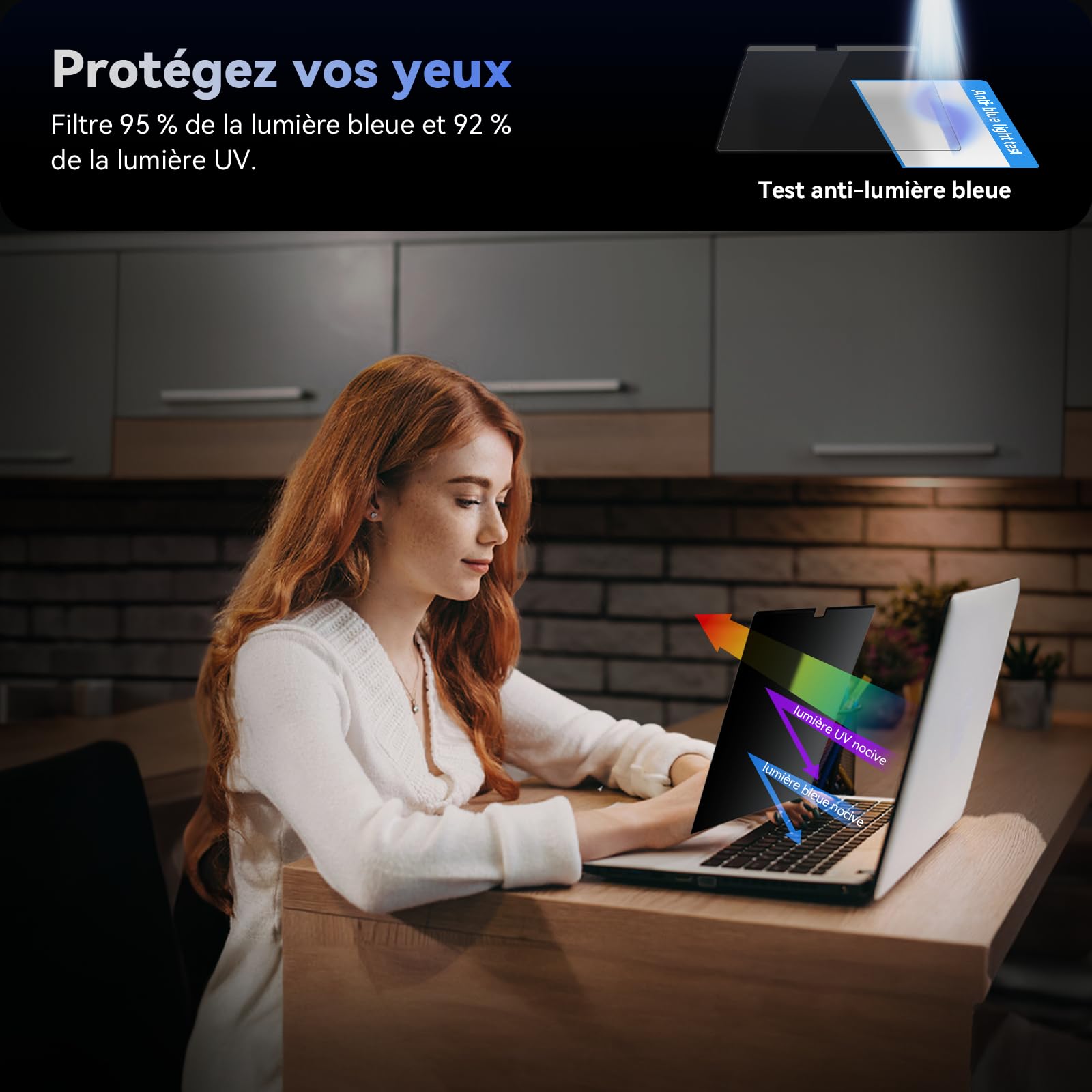 Filtro Privacy Magnetico 13.3 Pollici 16:10 per Schermo Del Computer Portatile, Rimovibile Protezione Schermo Anti Luce Blu Compatibile con Dell/ASUS/HP/Acer/Lenovo/Thinkpad/Samsung/Sony