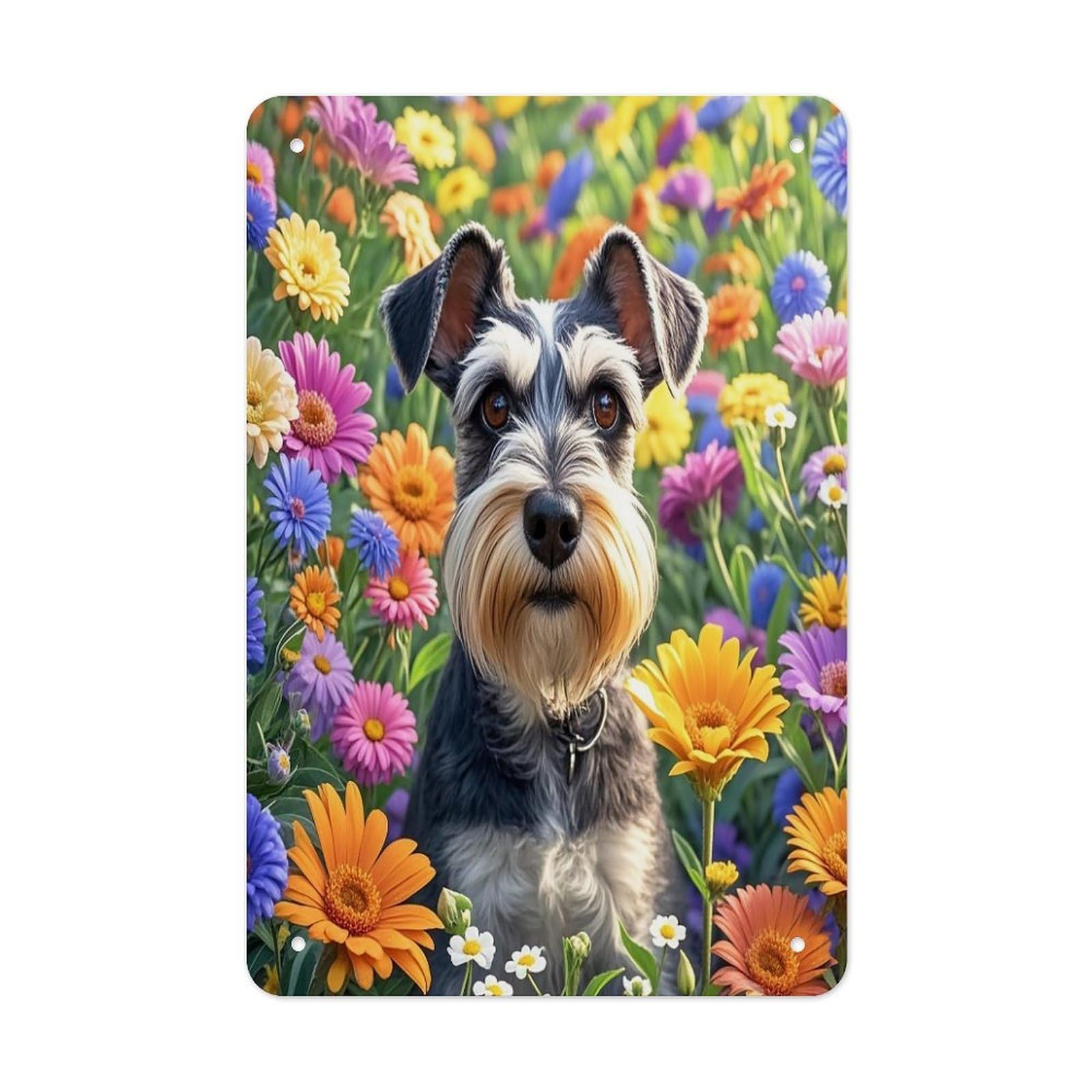 Schnauzer Metal Tin Sign Funny Vintage Metal Signs Metal Art Poster Man Cave Decor Retro Tin Sign for Home Office Kitchen Bar Cafe Garden Wall Decor 11.8 X 7.9 Inch