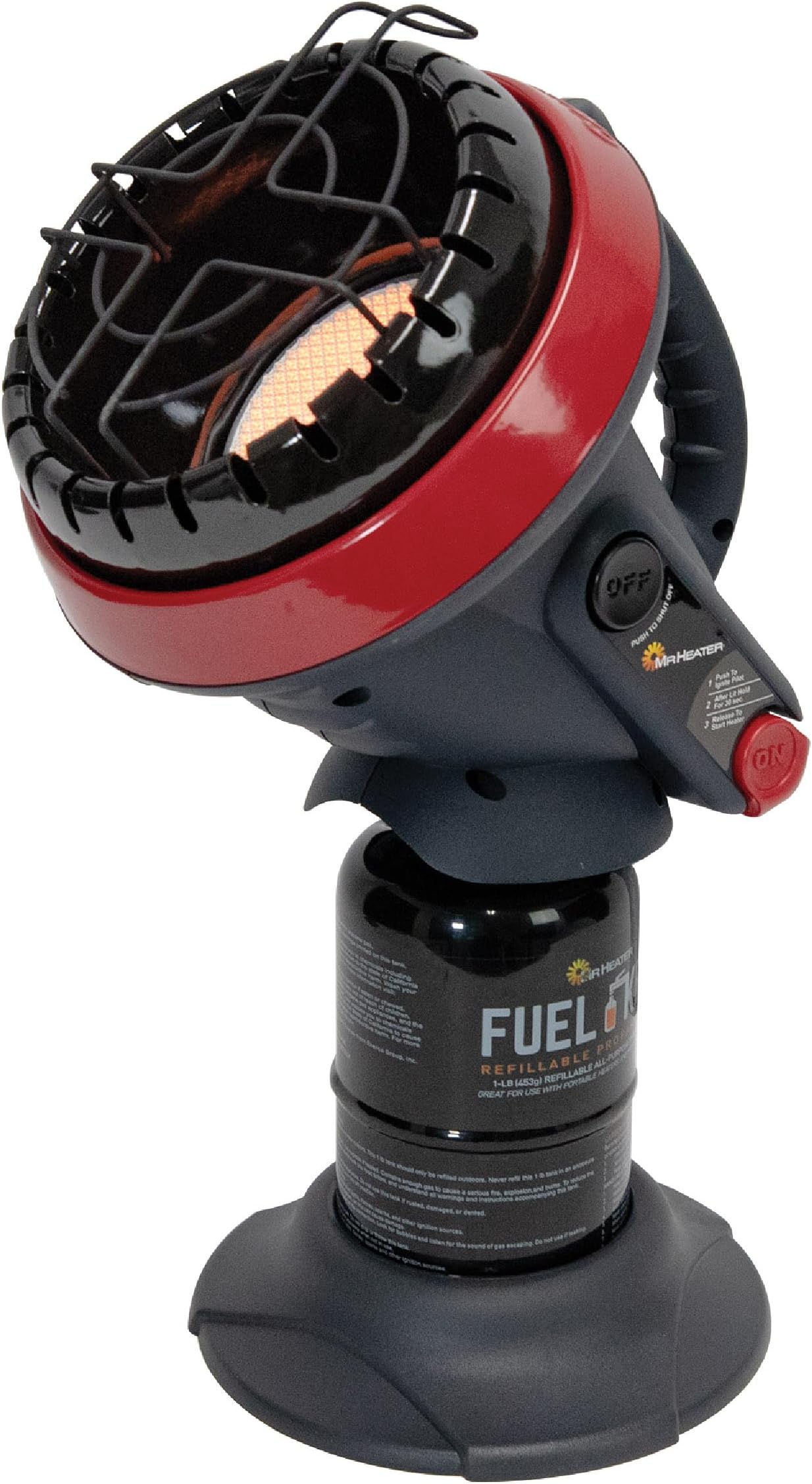Mr. Heater F215100 MH4B Little Buddy 3800-BTU Indoor Safe Propane Heater, Medium, Black/Red