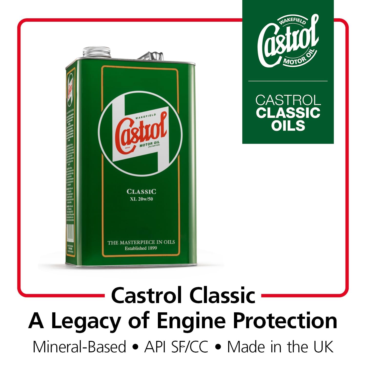 CASTROL Motoröl 20W-50 Classic Motor Öl API SE API CC XL 5L