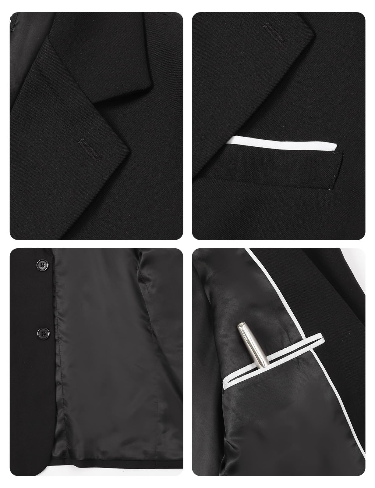 A&J DESIGN Set da smoking da bambino, 5 pezzi, giacca, camicia, pantaloni, cravatta e papillon per bambini dai 6 ai 16 anni, elegante abbigliamento formale