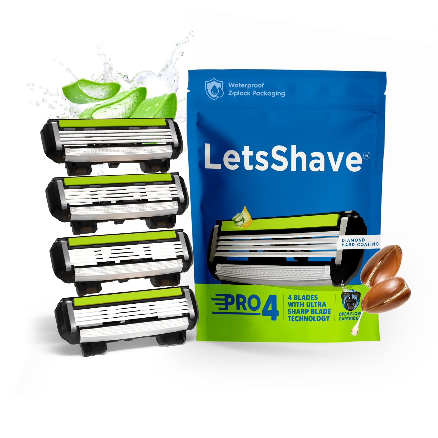 LetsShave Pro 4 Manual Shaving Razor Blades Refill (Cartridges), Pack of 4, World's First Ultra Sharp 4 Blade with Rubber Guard & Open Flow Architecture, Blades for Men-image-42