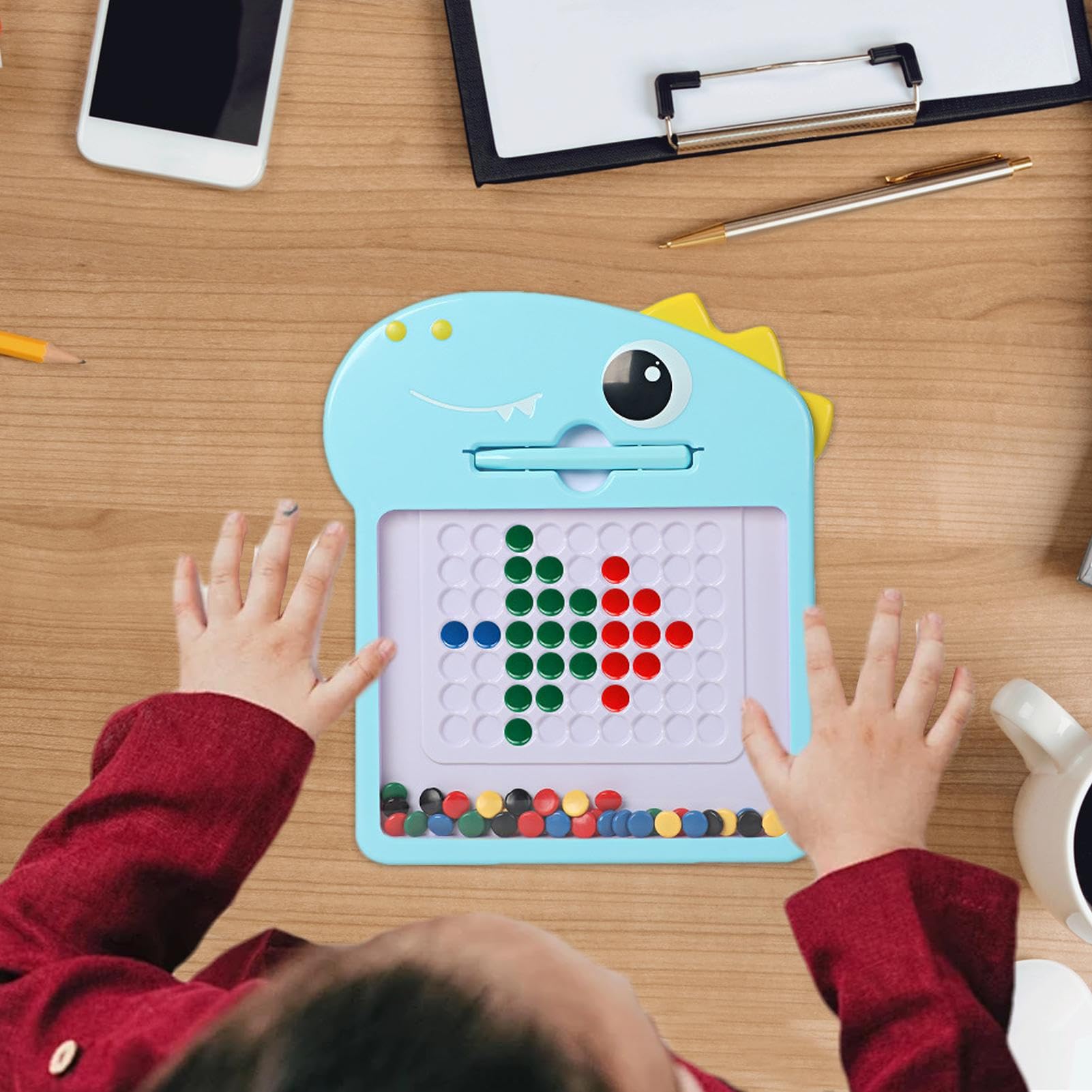 Scheda da scaratura magnetica - divertente cuscinetto da disegno magnetico con perline per bambini | Apprendimento precoce Doodle giocattolo per bambini di età compresa