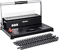 Vista 1 de TIANSE Binding Machines, 21-Holes, 450 Sheets, Comb Bind Machine Book Maker with 100 PCS 3/8'' Comb Binder Spines Starter Kit, Comb Binding Machine