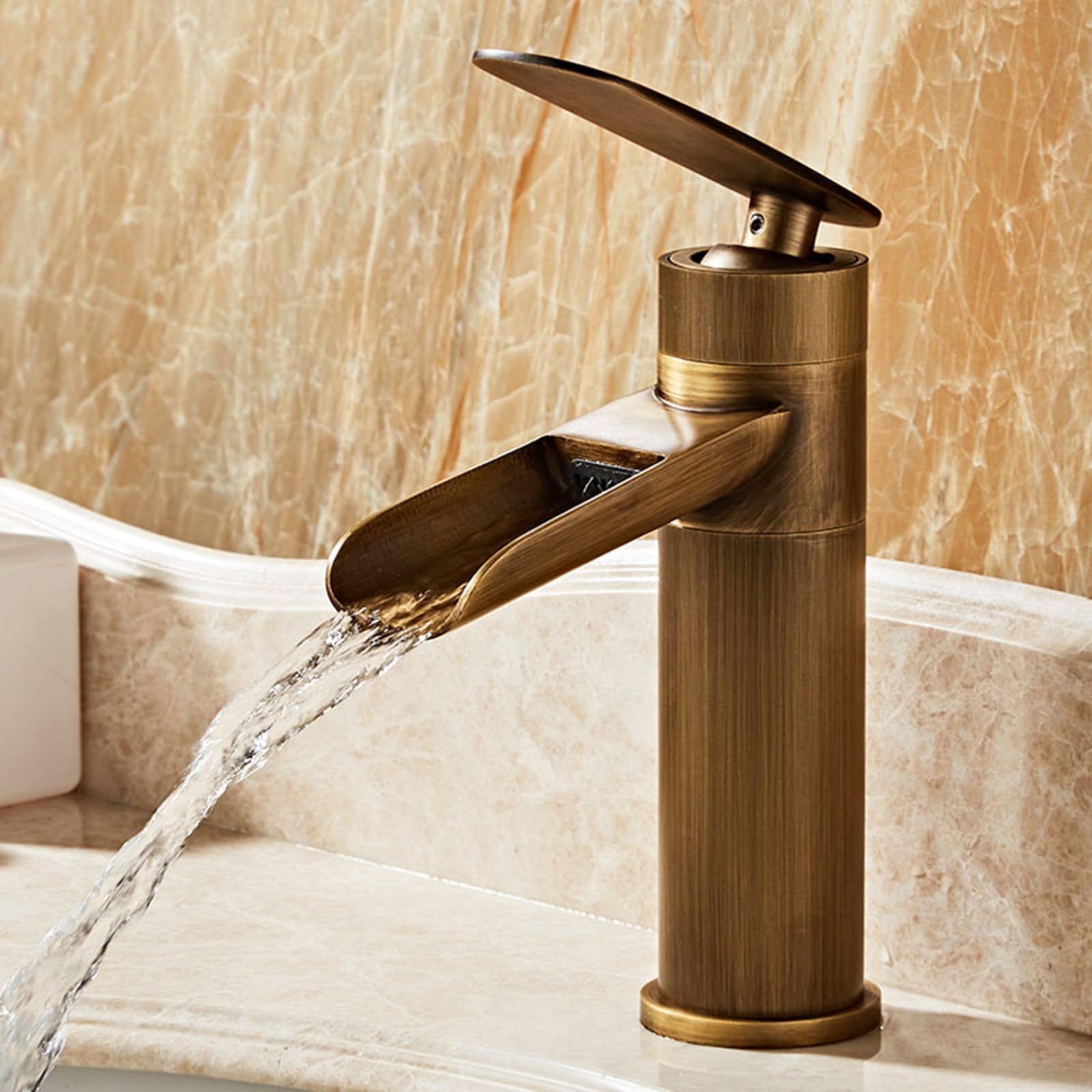 Robinet cascade de salle de bain en laiton anti-éclaboussures pivotant LWX