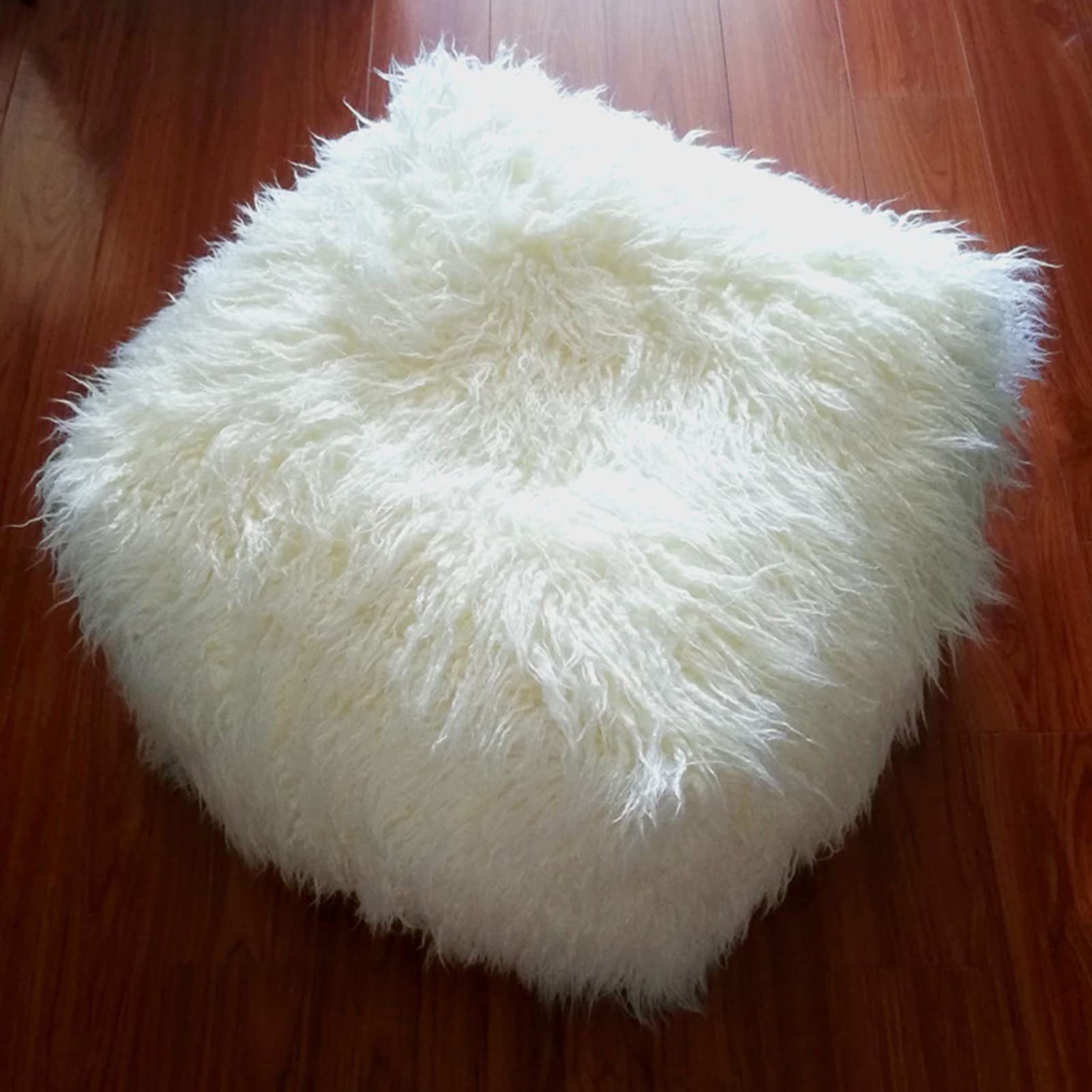 Sofdicht Beanbag Chair Slipcover (No Filler), Long plush Lazy Sofa for Organizing Children Plush Toys Stuffed Animal Storage orMemory Foam,White,40x55x55cm
