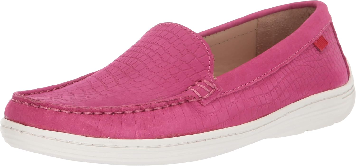 Marc Joseph New York Unisex Kids Boys/Girls Leather Broadway Loafer, Pink Nubuck Crocodile, 13 M US Little