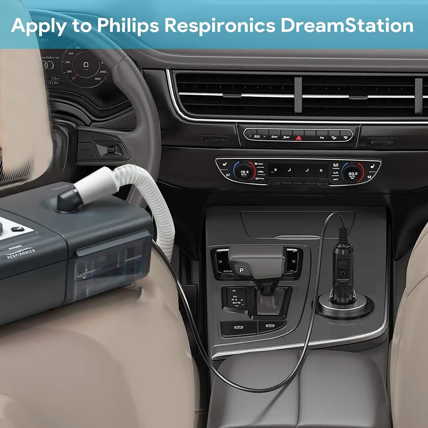 Chargeur de voiture CPAP,DC 12 V,8.33 A,Adaptateur d'alimentation pour Philips Respironics DreamStation 560P 567P 767 Remstar Pro M Series M400 M501 M511 M701 1015642 1058190,Prise allume-cigare