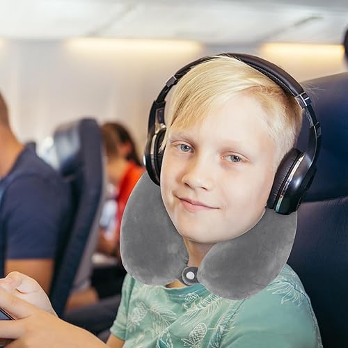 Miniatura 2 de Almohada de cuello para niños para viajes con bolsa de almacenamiento, bonita almohada de cuello de viaje, almohada de espuma viscoelástica para