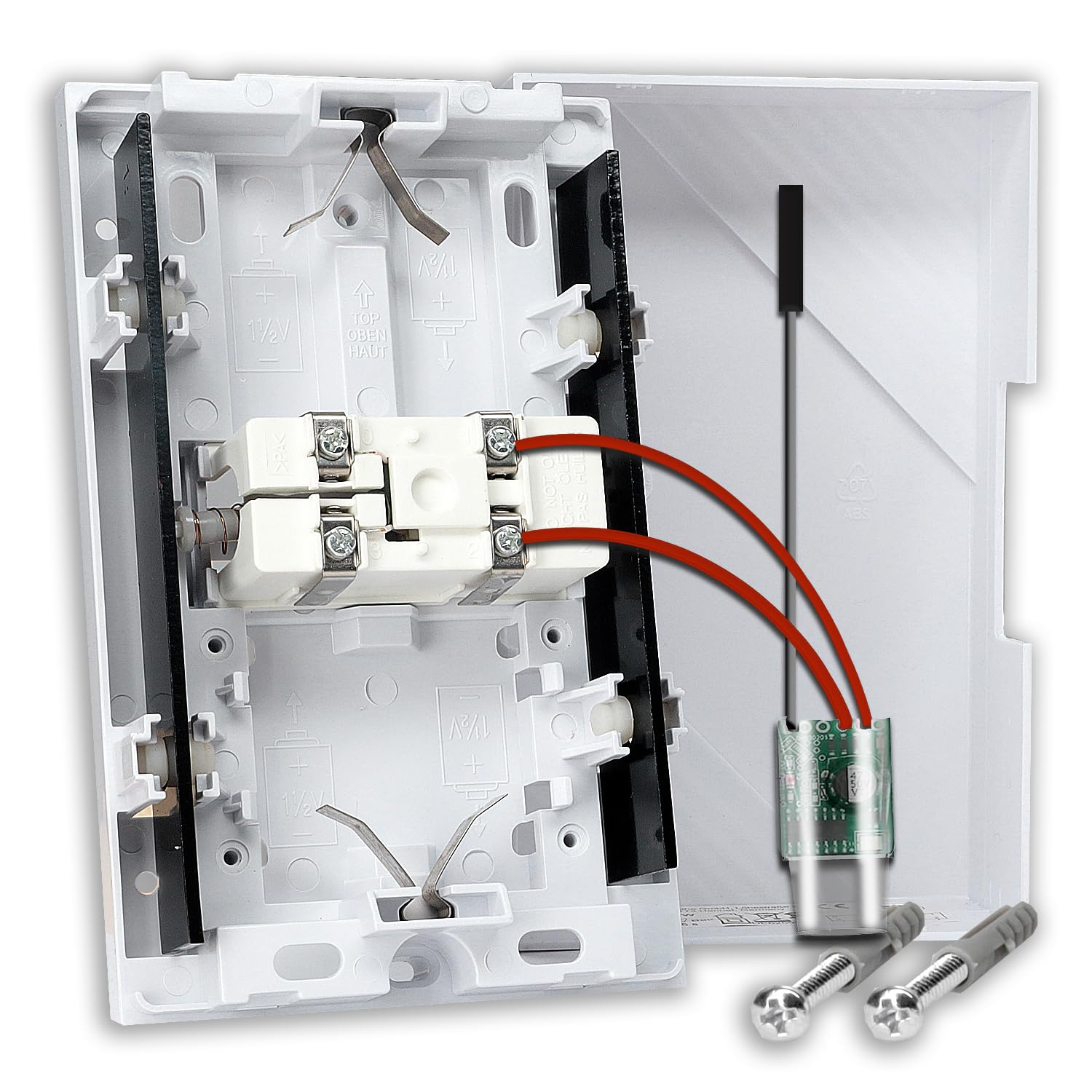 SUPRA Gongsignal Weiterleitung Funk Erweiterung Set Türklingel und Gong Weiterleitung 1 Funkkonverter + 1 Steckdosen Empfänger für bestehende Klingelanlagen (Einbausender 3-24V AC/DC)