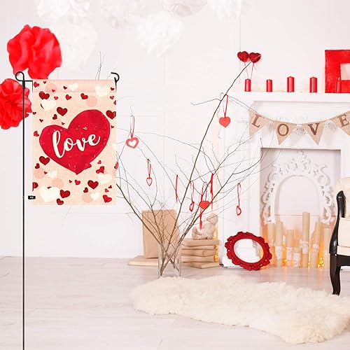 Miniatura 7 de TUPARKA Bandera de jardín para el día de San Valentín, 12 x 18 pulgadas, juego de bandera de jardín para el hogar, decoración para el día de San